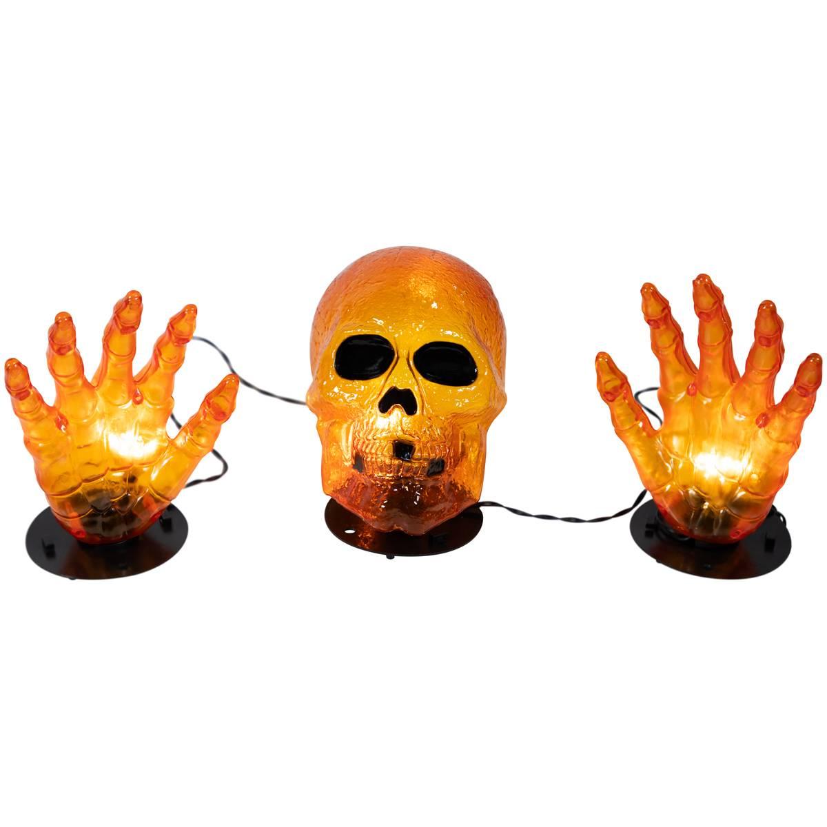 Northlight Seasonal 8.5in. Skull & Hands Outdoor Halloween Decor
