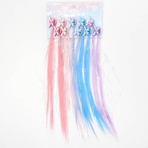 Girls Capelli® New York 10pc. Bow & Faux Tinsel Hair Claw Clips