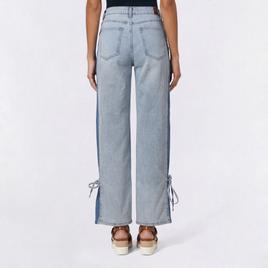 Juniors Gogo Jeans Color Block Side Panel Wide Leg Pants w/ Tie