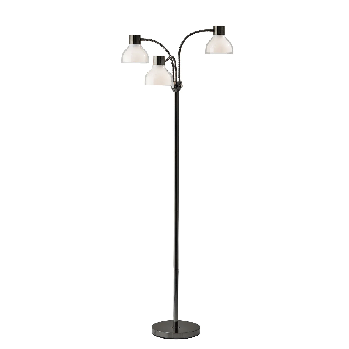 HomeRoots 69 Black And White Metal Three Light Tree Floor Lamp
