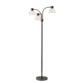 HomeRoots 69 Black And White Metal Three Light Tree Floor Lamp