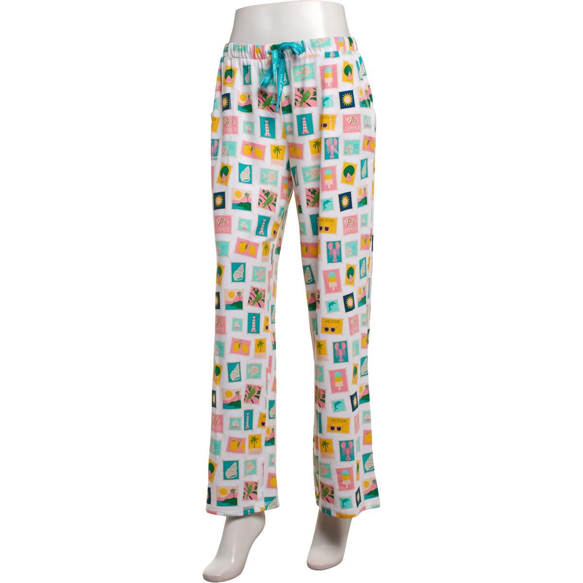 Plus Size Muk Luks Vacation Greetings Pajama Pants with Pockets