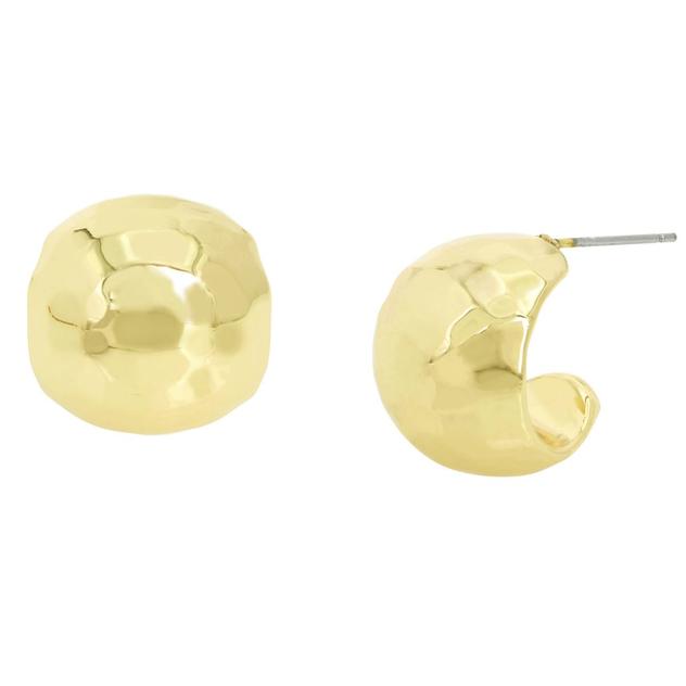 Steve Madden Yellow Gold-Tone Disco Chubby Hoop Earrings