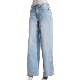 Juniors Madden Girl Bow Embroidery Ultra 90''S Wide Leg Jeans
