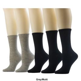 Womens Cuddl Duds® 5pk. Heather Crew Socks