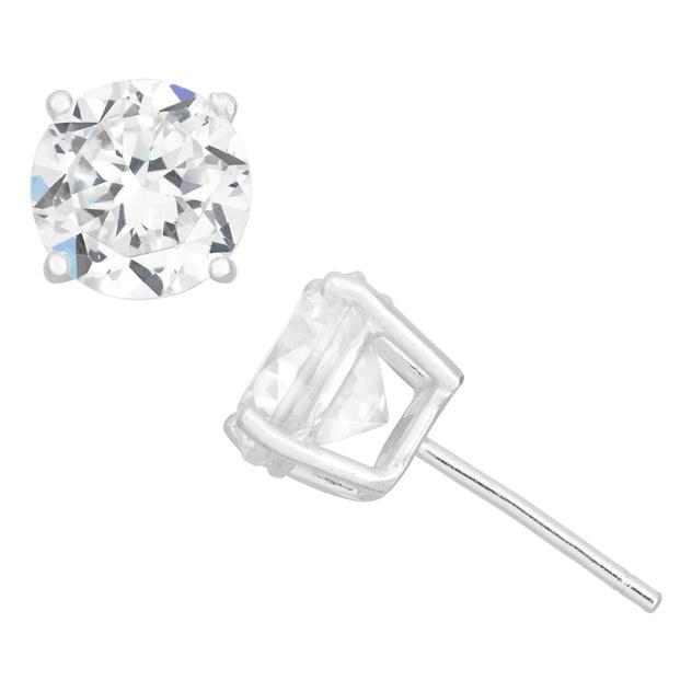 Forever New 8mm Round White CZ Stud Earrings