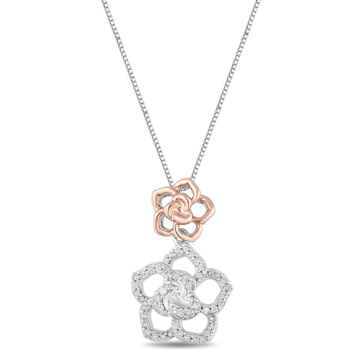 Enchanted by Disney Sterling Silver Belle Flower Pendant