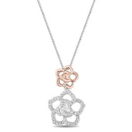 Enchanted by Disney Sterling Silver Belle Flower Pendant