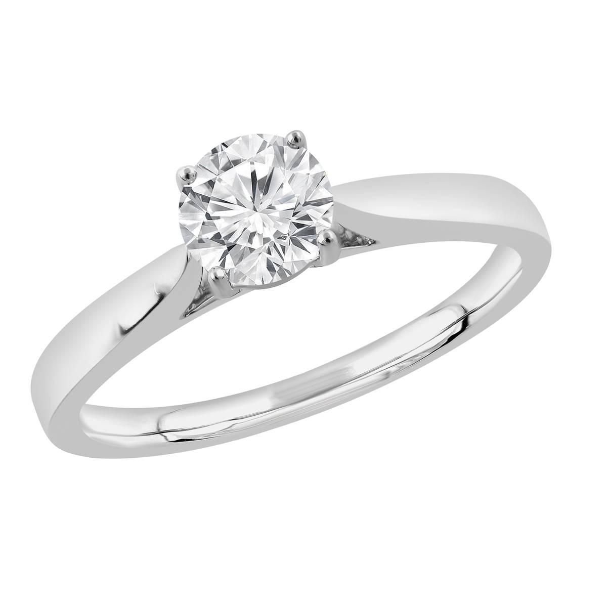 Nova Star® Sterling Silver Lab Grown Diamond Solitaire Ring