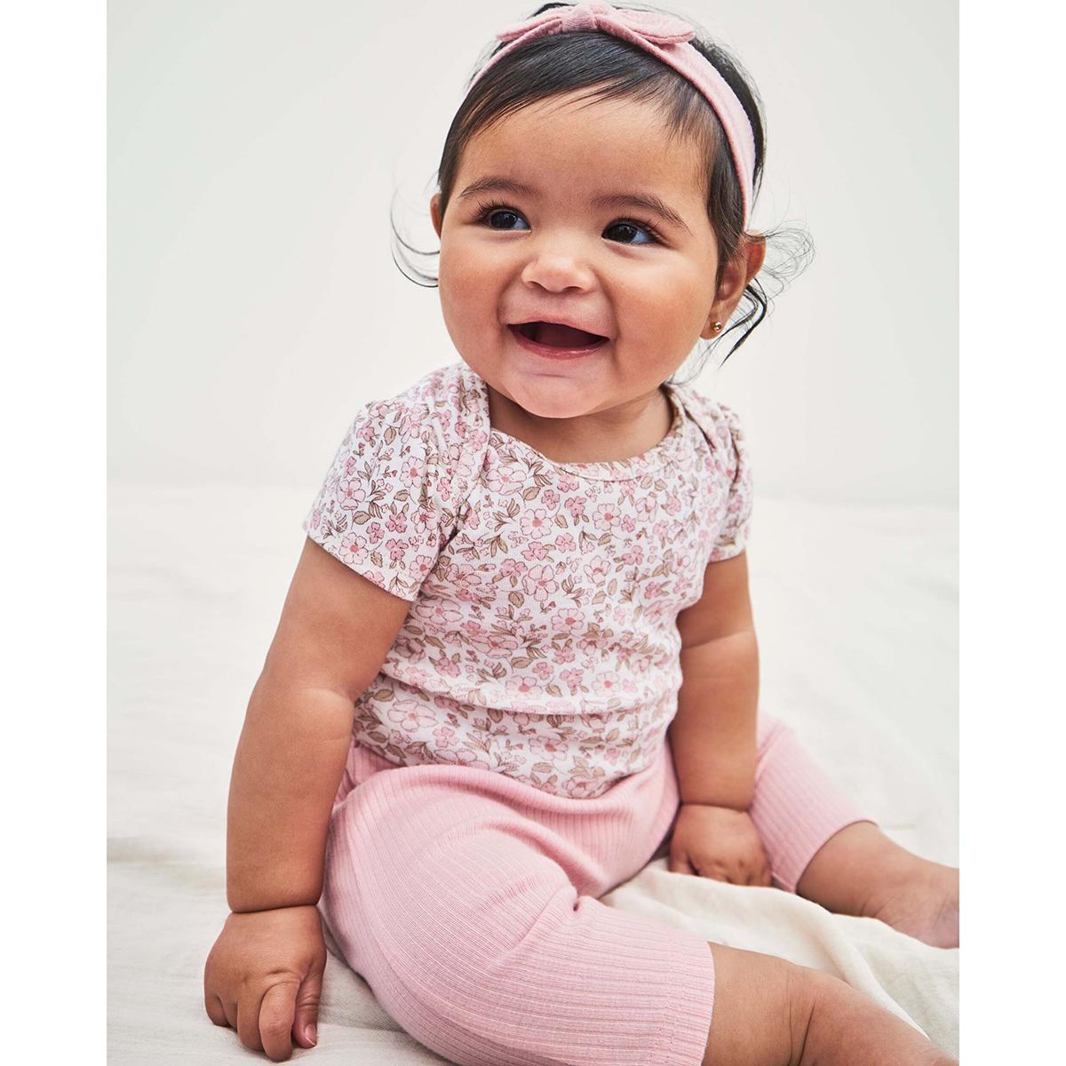 Baby Girl (NB-12M) Carter''s® 3pc. Floral Onesie/Pants Set