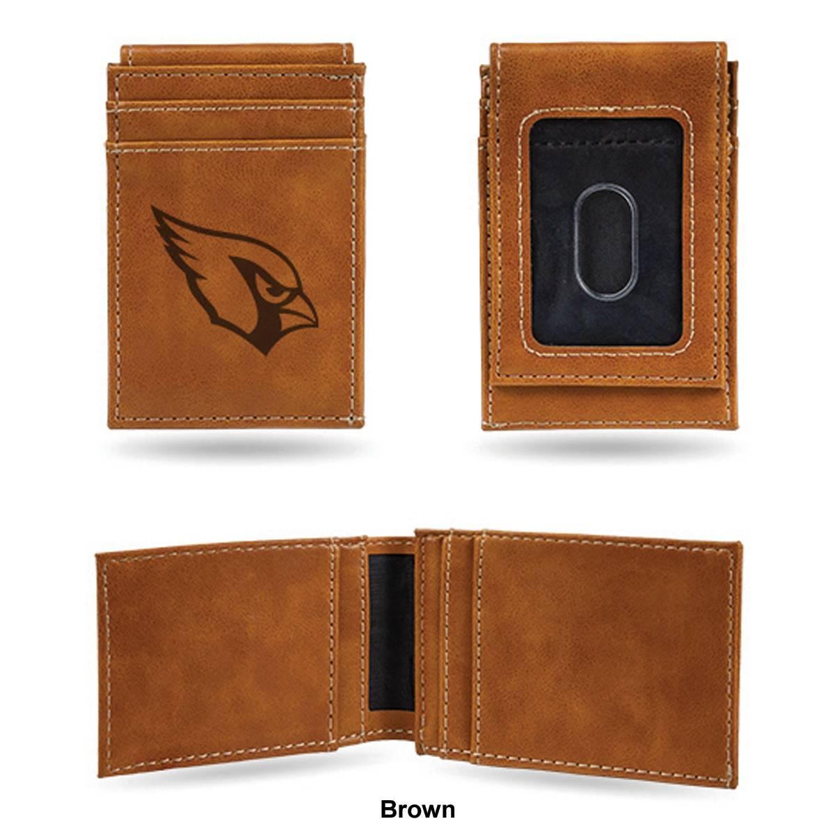 Mens NFL Arizona Cardinals Faux Leather Front Pocket Wallet