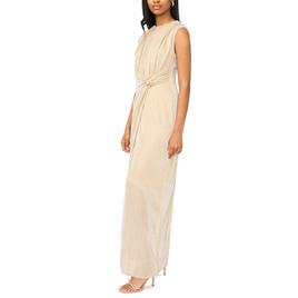 Womens MSK Sleeveless Metallic Side Drape Evening Gown