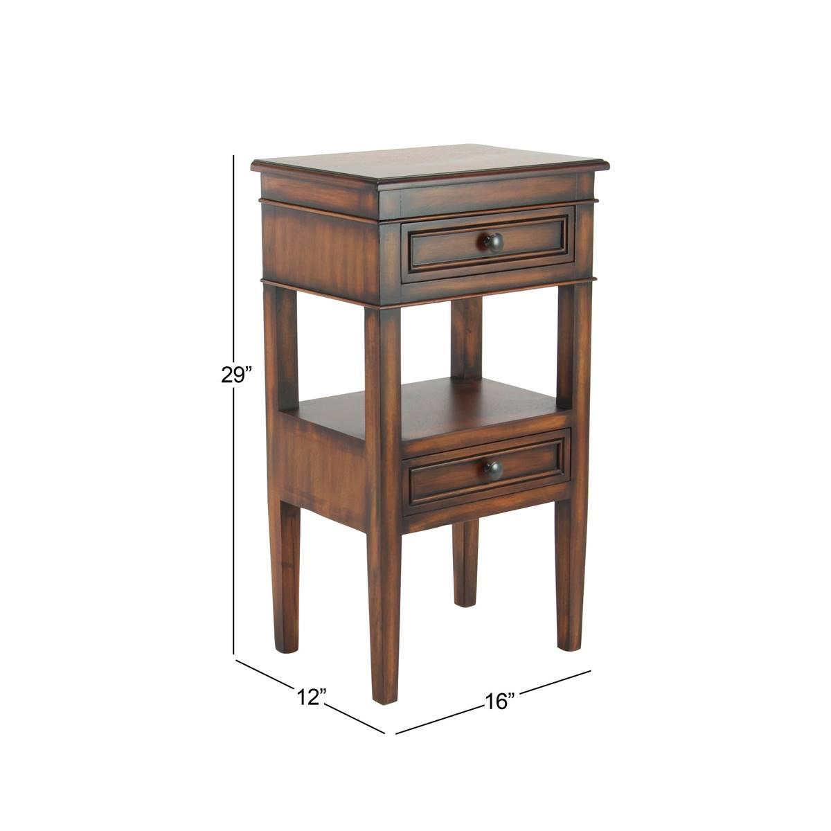 9th & Pike® Brown Pine Traditional Accent Table