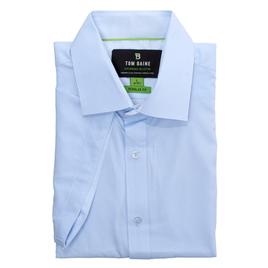Mens Tom Baine Short Sleeve Regular Fit Geo Dress Shirt - Blue
