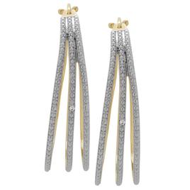 Accents by Gianni Argento Diamond 3-Row Hoop Earrings