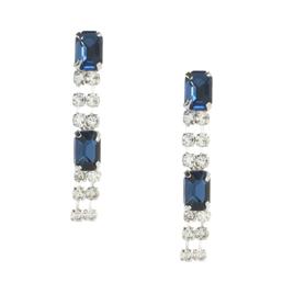Rosa Rhinestones Mixed Blue Rhinestones Drop Earrings