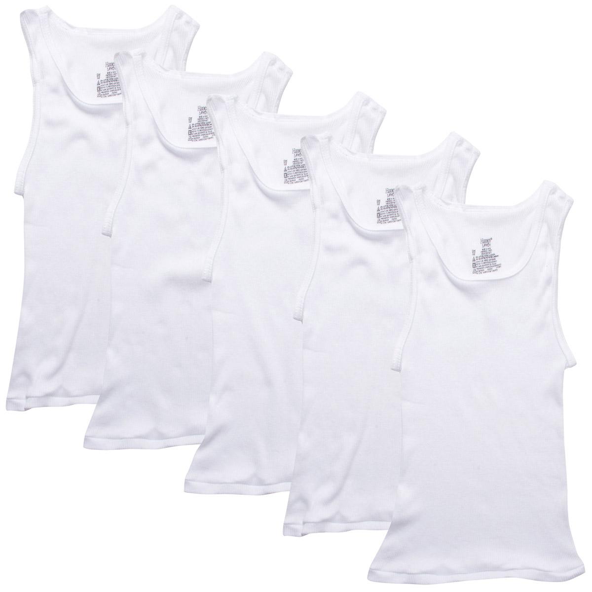 Boys (8-20) Hanes Ultimate(R) 5pk. Athletic Tank Tops - White
