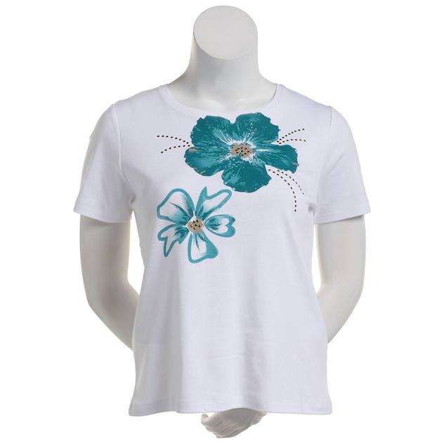 Womens Hasting & Smith Short Sleeve Hibiscus Floral Tee