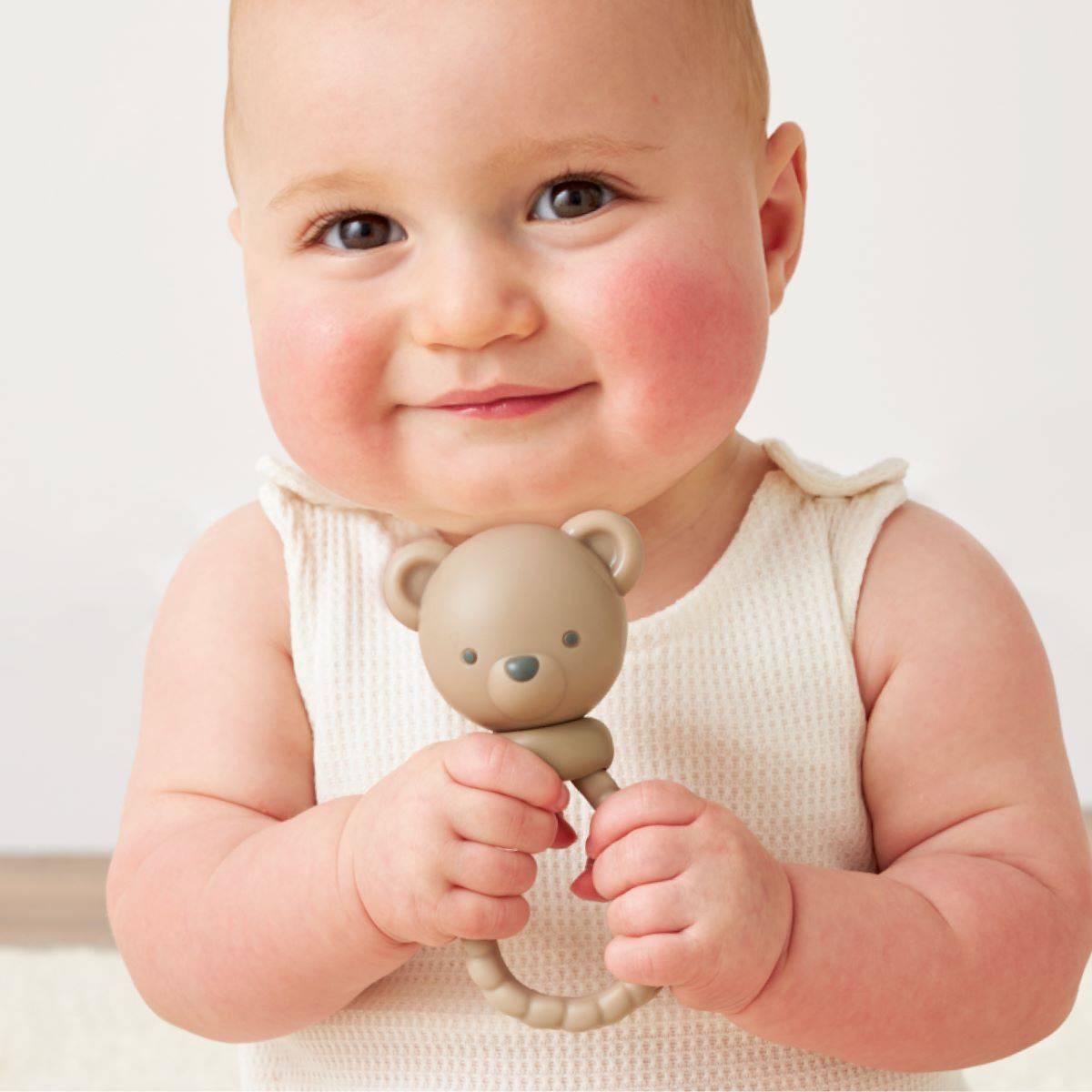 Itzy Ritzy Bear Silicone Teether Rattle