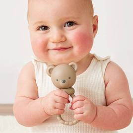 Itzy Ritzy Bear Silicone Teether Rattle