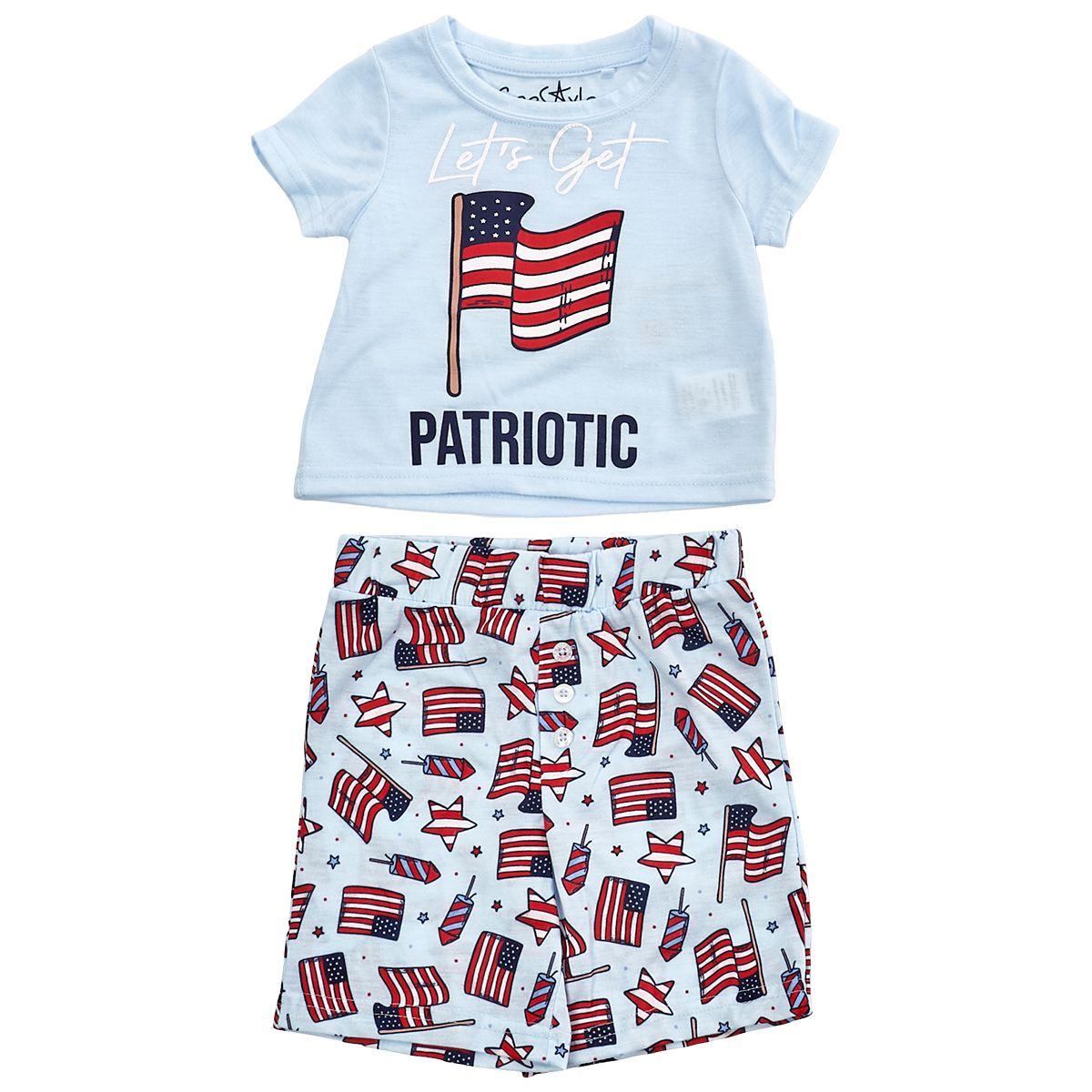 Toddler Girl Freestyle Revolution Patriotic Tee Pajama Set
