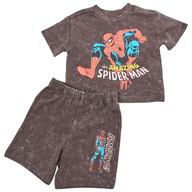 Toddler Boy Marvel Spider-Man Marled Tee & Shorts Set