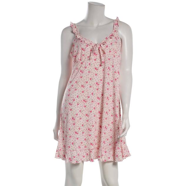 Womens Nanette Lepore Brushed Rib Heart Floral Ruffle Nightshirt