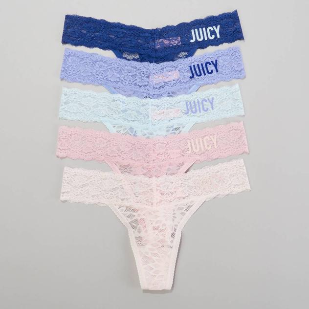 Juniors Juicy Couture 5pk. Lace Thong Panties JC8504-5PKAT