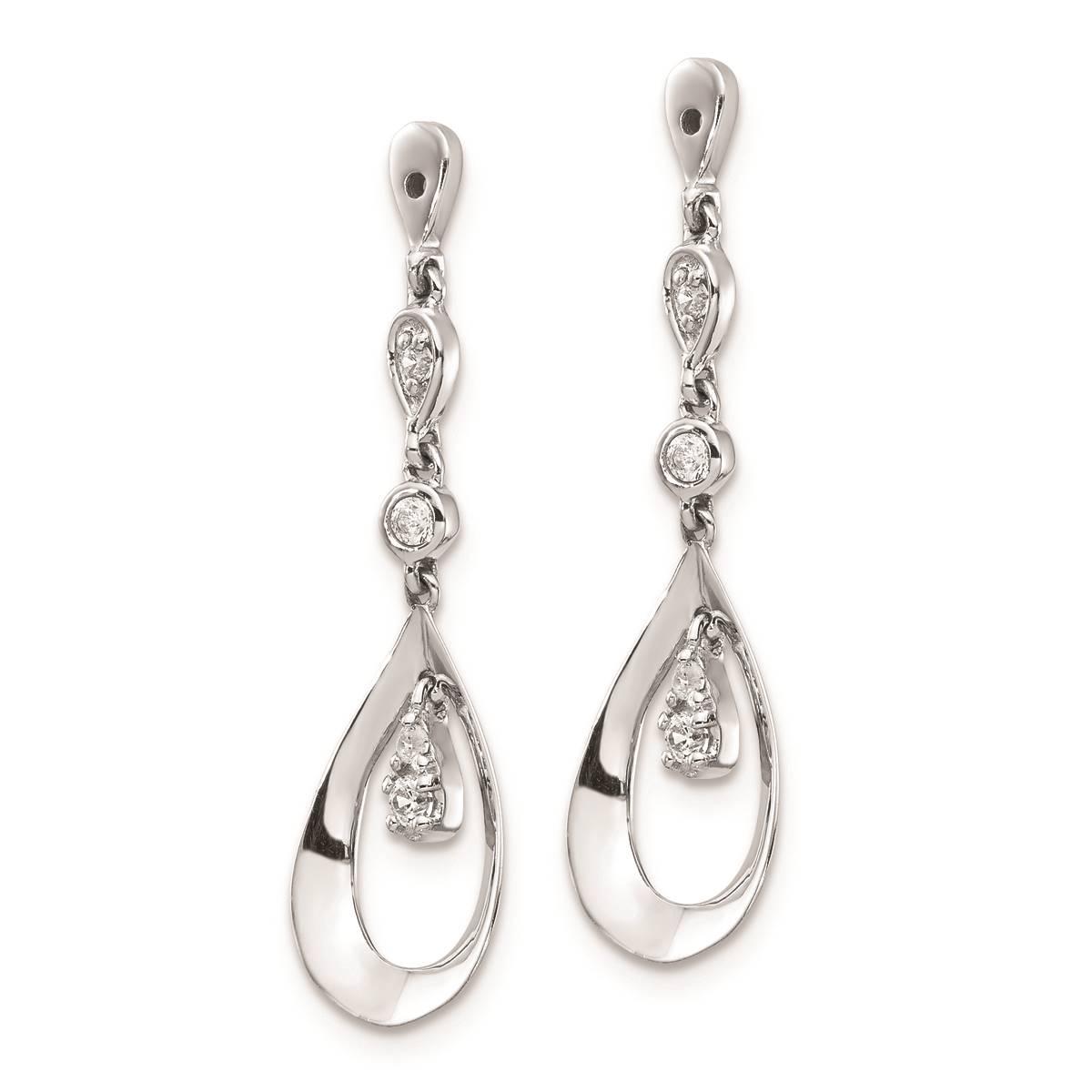 Pure Fire White Gold Diamond Teardrop Dangle Earring Jackets