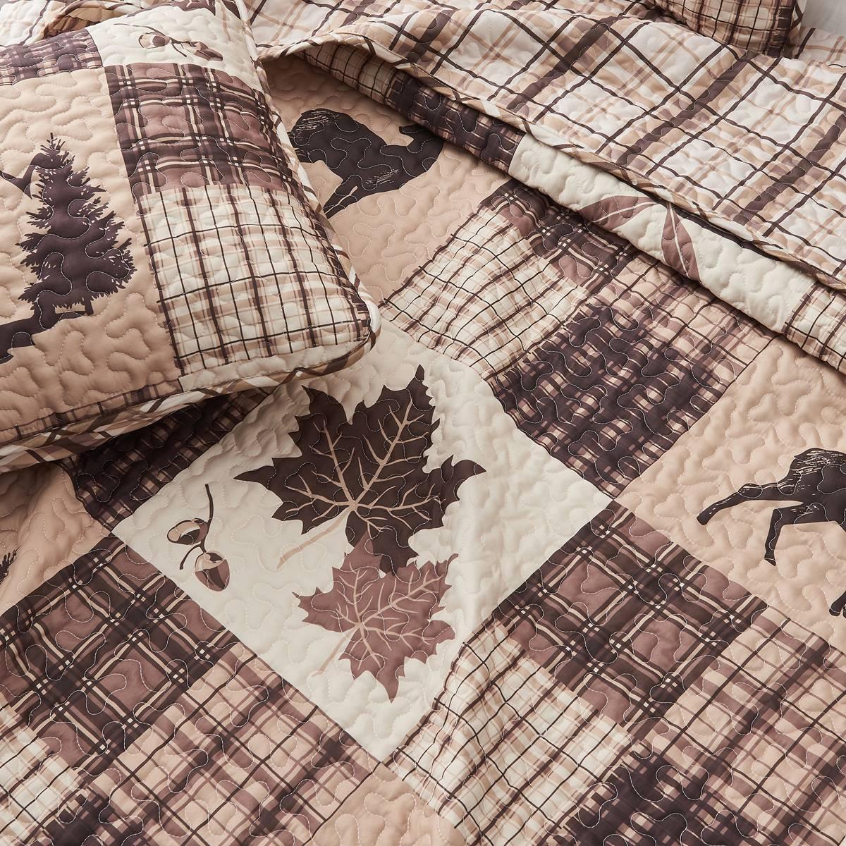 FreshFolds Redwood 3pc. Rustic Patchwork Reversible Quilt Set