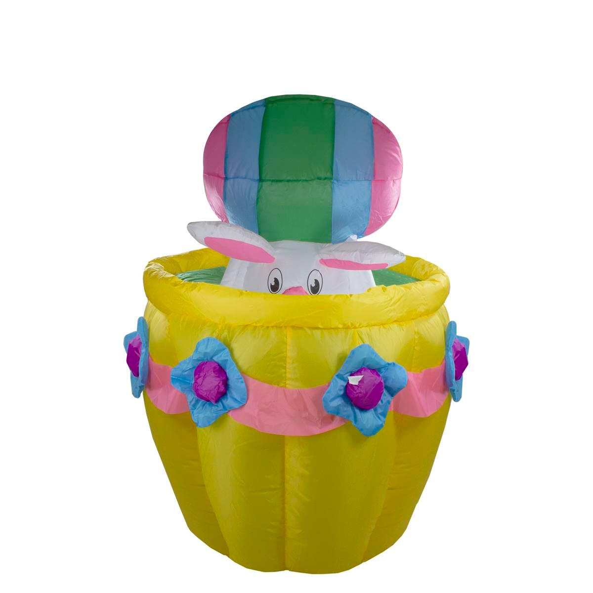 Northlight Seasonal 5.5ft Inflatable Easter Bunny Basket Decor