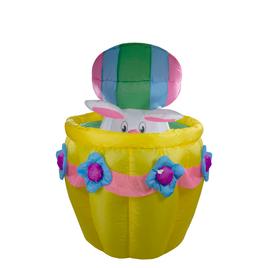 Northlight Seasonal 5.5ft Inflatable Easter Bunny Basket Decor