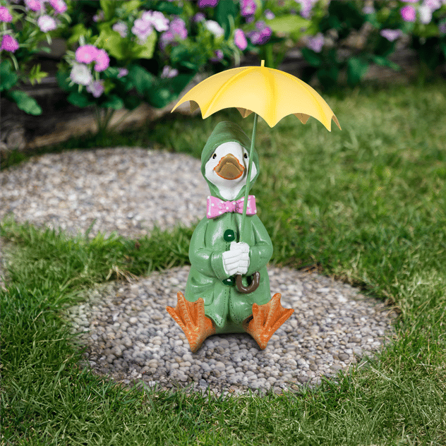 Northlight Sitting Duck in Raincoat Outdoor Garden Statue