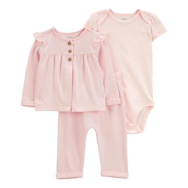 Baby Girl (NB-12M) Carter’s® 3pc. Ruffle Cardigan Set