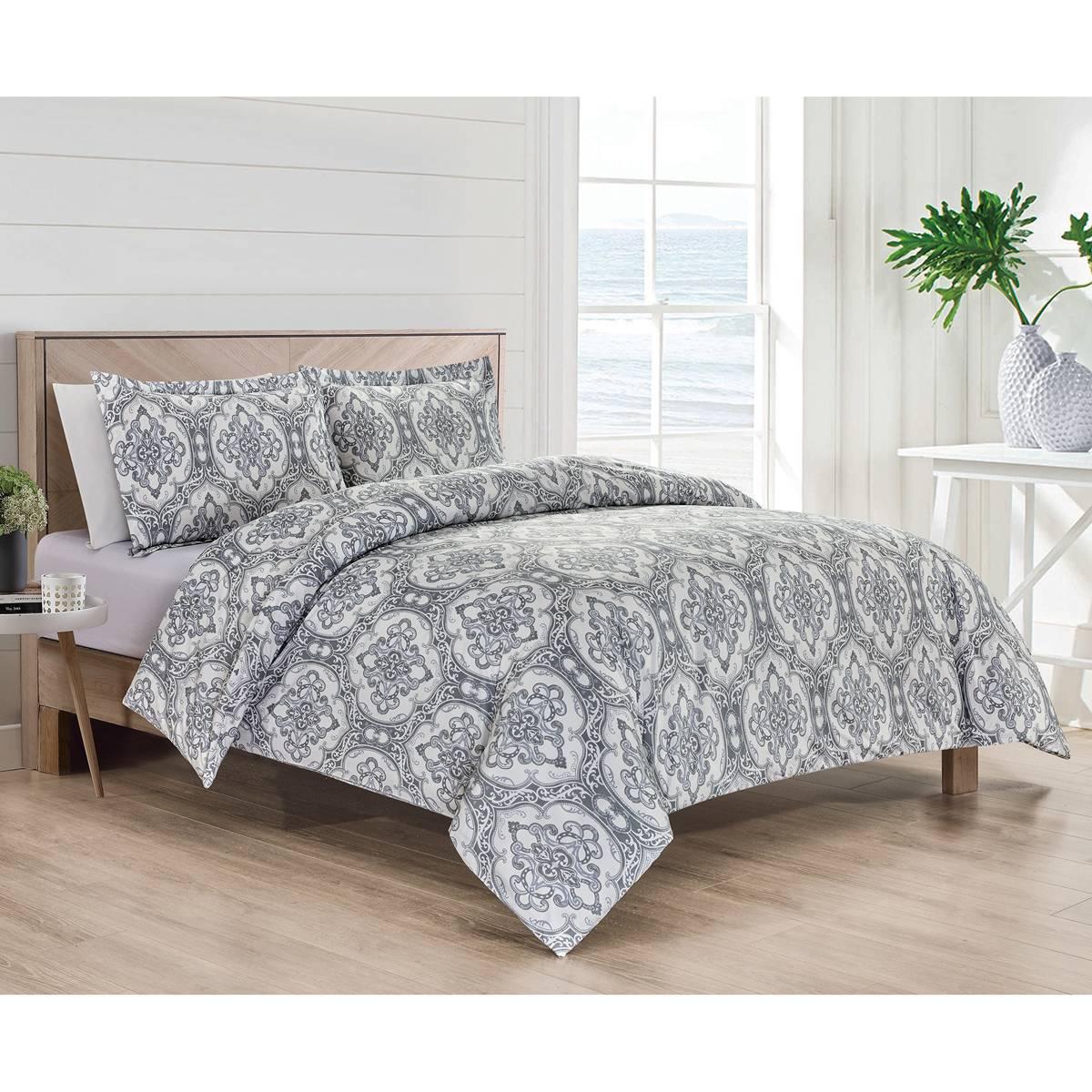 Bibb Home 1800 Series Damask 3pc. Duvet Cover Set