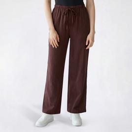 Juniors Hunter & Brown Linen Blend Wide Leg Tie Waist Pants