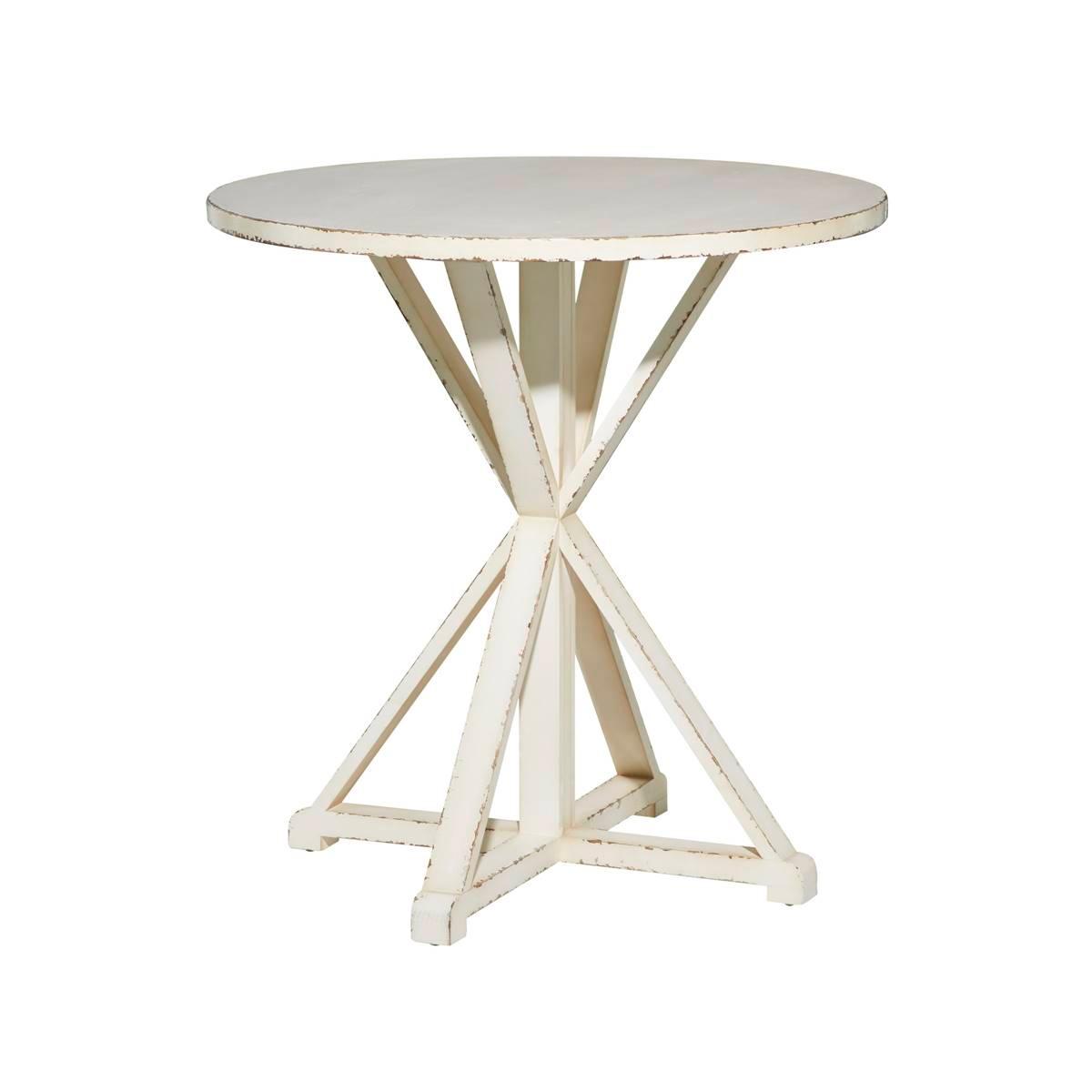 9th & Pike(R) White Wood Farmhouse Accent Table