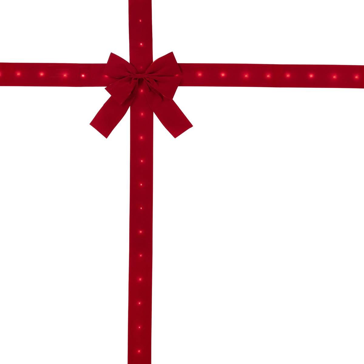 Northlight Seasonal Pre-Lit Red Velvet Christmas Door Bow
