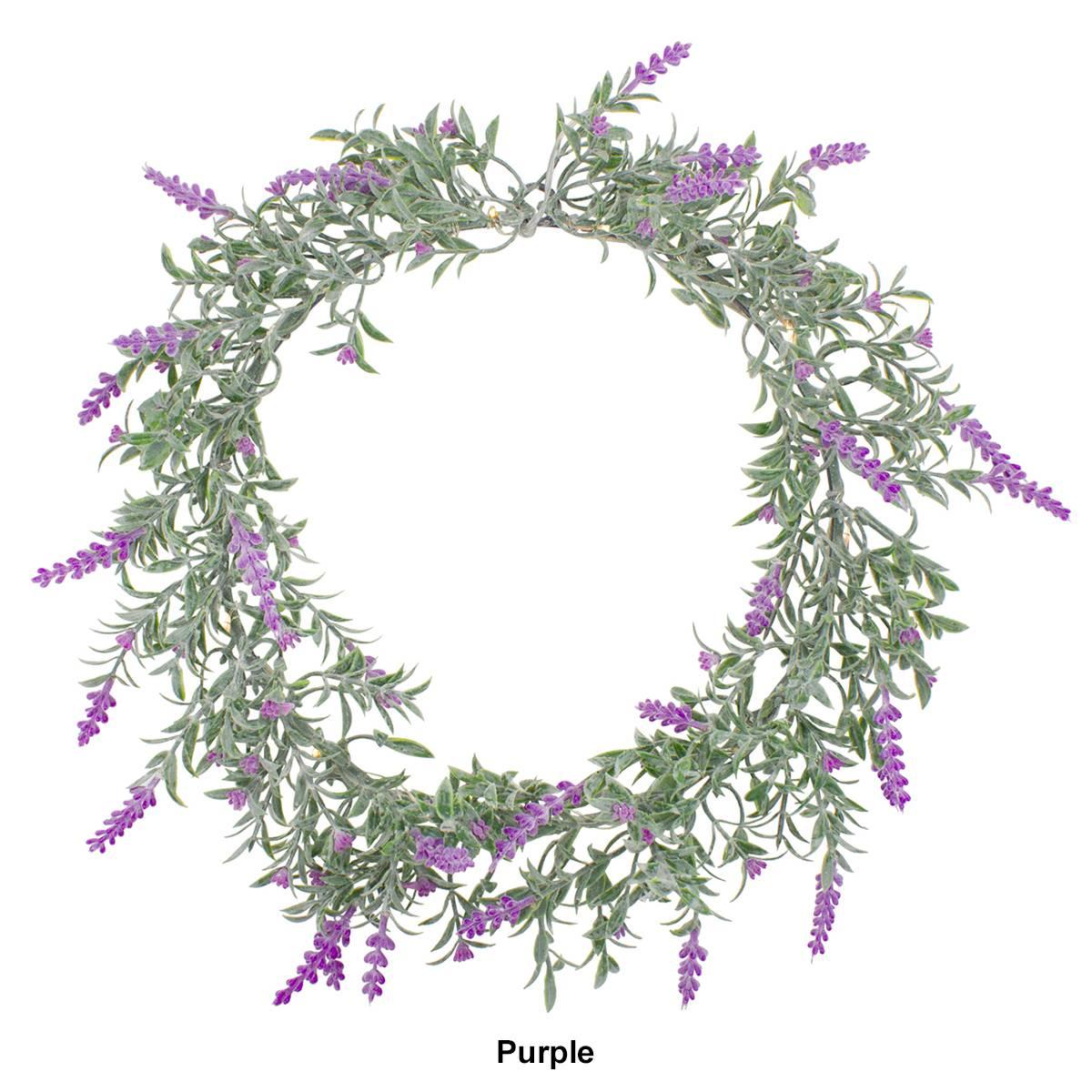 Northlight Seasonal Pre-Lit Battery Operated Lavender Wreath