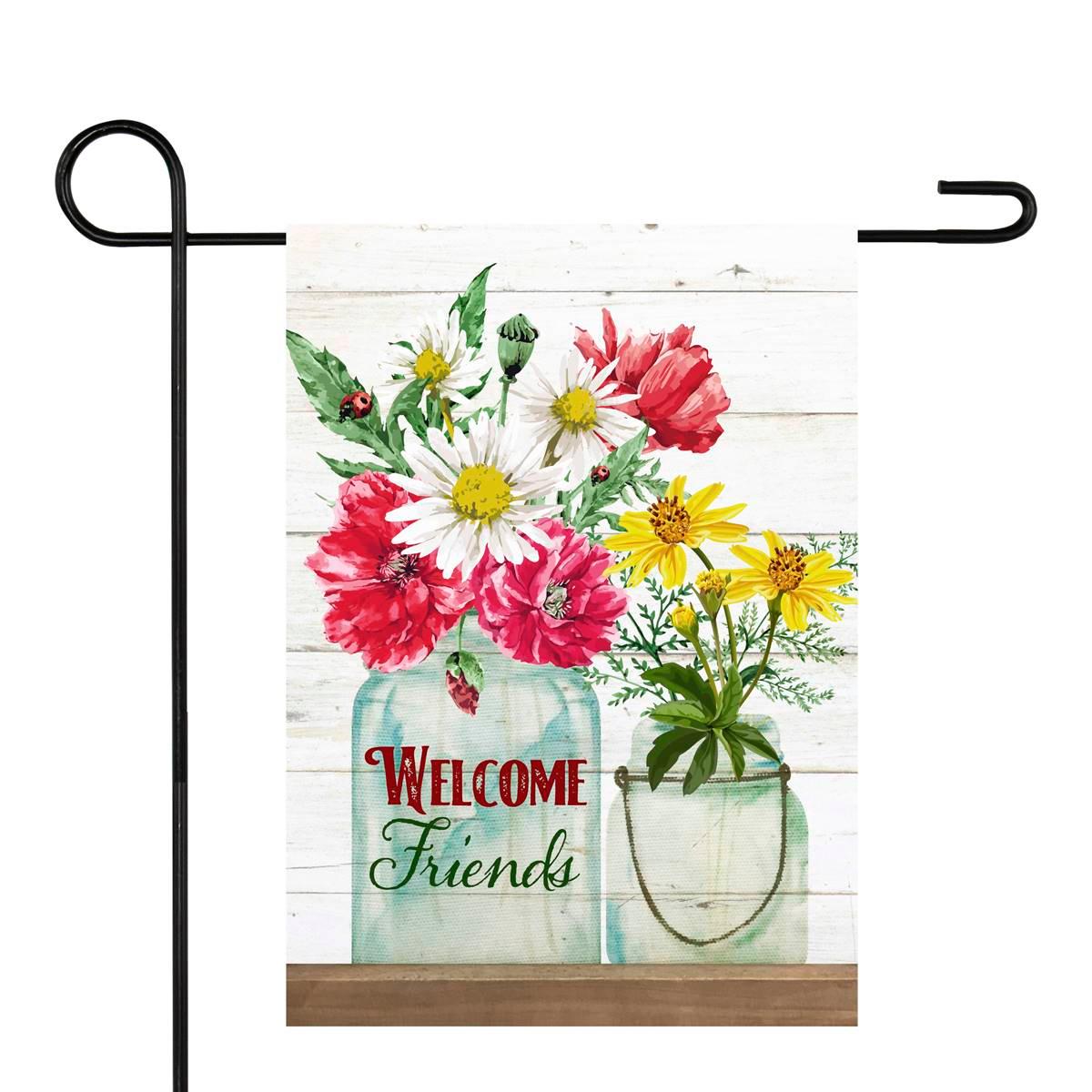 Northlight Seasonal Welcome Friends Spring Bouquet Garden Flag