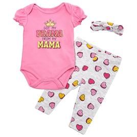 Baby Girl (NB-9M) bon bebe(R) Drama Mama 3pc. Leggings Set