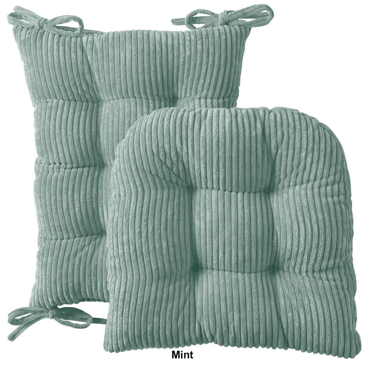 Sweet Home Collection 2pc. Non-Slip Velvet Rocking Chair Cushions
