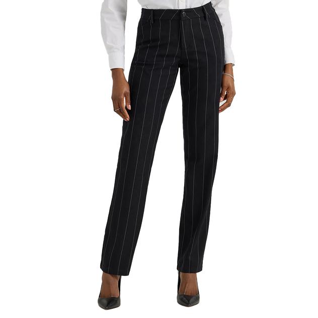 Womens Lee® Wrinkle Free Straight Leg Plaid Pinstripe Pants