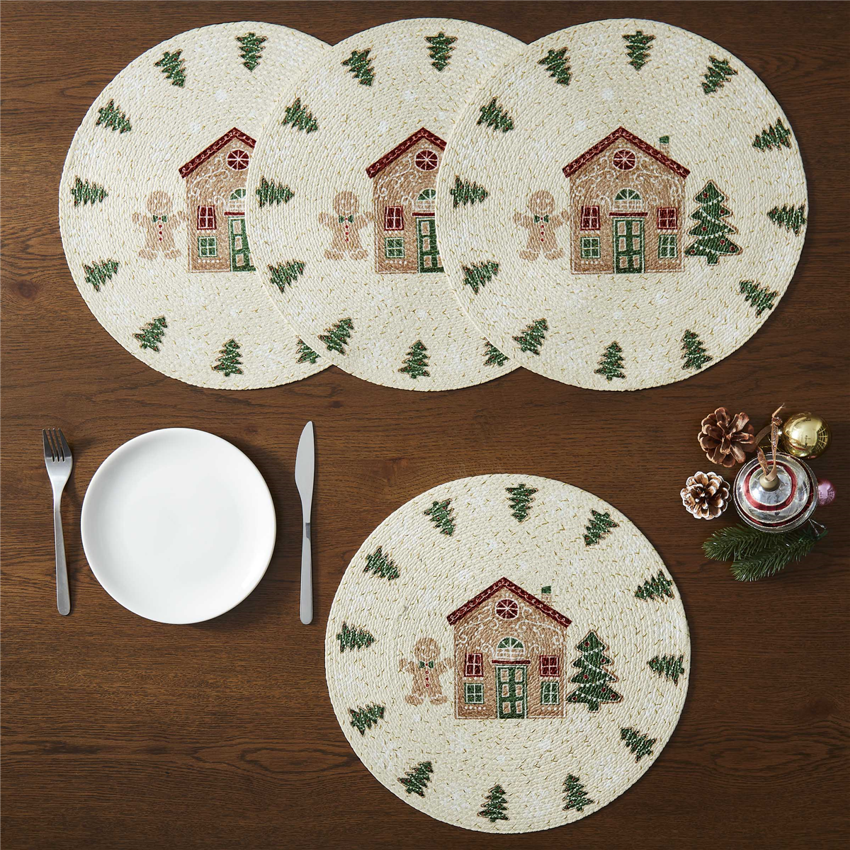 Avanti Linens Gingerbread Village Placemats - Set of 4