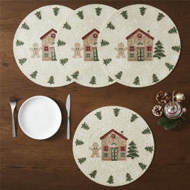 Avanti Linens Gingerbread Village Placemats - Set of 4