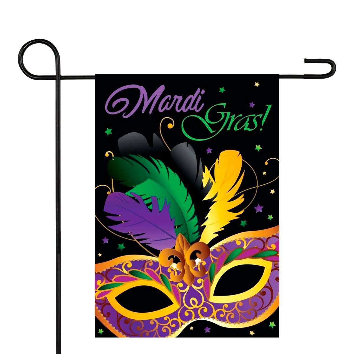 Northlight Seasonal Mardi Gras Mask Outdoor Garden Flag
