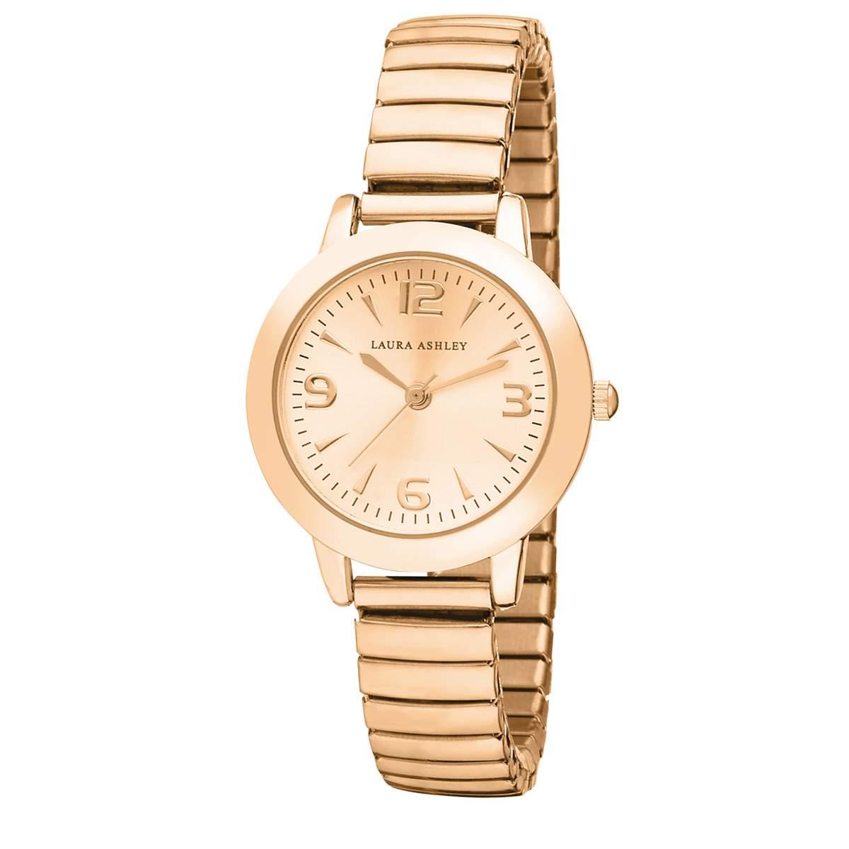 Womens Laura Ashley(R) Rose Gold Stretch Bracelet Watch - LA31034RG