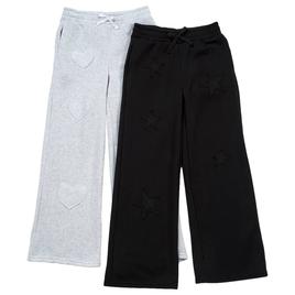 Girls (7-14) 1st Kiss(R) 2pk. Star/Heart Patch Wide Leg Sweatpants