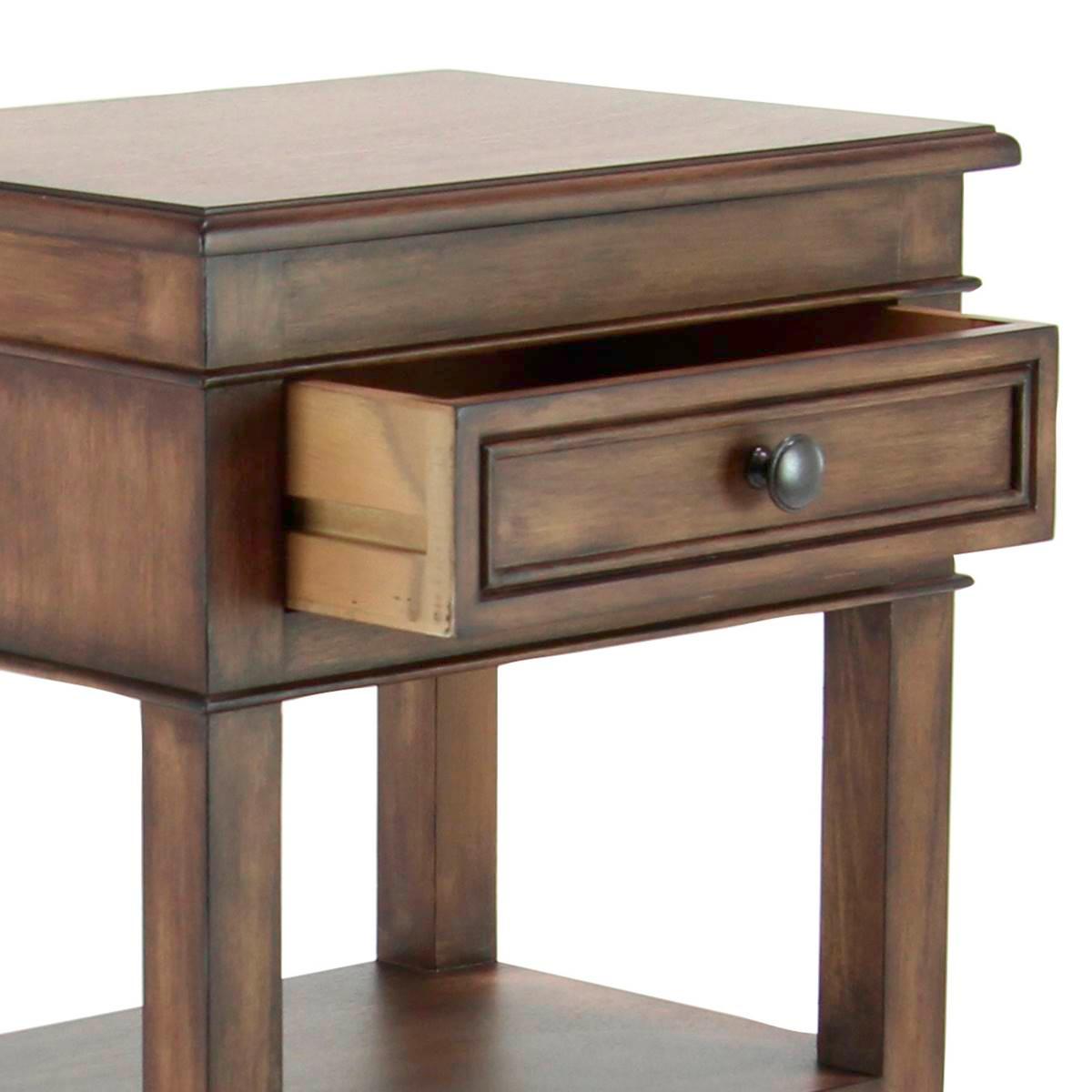 9th & Pike® Brown Pine Traditional Accent Table