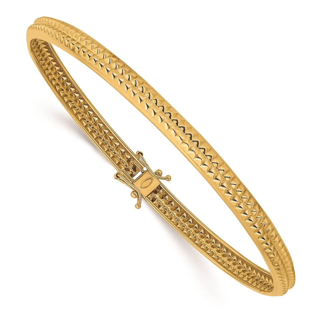Gold Classics(tm)14kt. Yellow Gold Polished Textured Flexible Bangle
